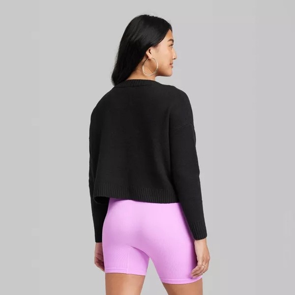 Women's Slouchy Button-Front Cardigan - Wild Fable - Black Size Large, Oversized - Picture 3 of 3